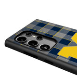 University of Michigan Wolverines Plaid MagSafe Compatible Phone Case for Samsung Galaxy