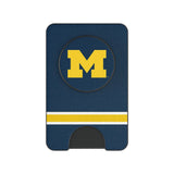 University of Michigan Wolverines Stripe PopSockets MagSafe-Compatible PopWallet+