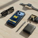 University of Michigan Wolverines Stripe PopSockets MagSafe-Compatible PopWallet+