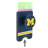 University of Michigan Wolverines Stripe PopSockets MagSafe-Compatible PopWallet+
