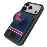University of Mississippi Rebels Personalized Endzone Solid PopSockets MagSafe-Compatible PopWallet+