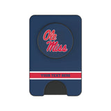 University of Mississippi Rebels Personalized Endzone Solid PopSockets MagSafe-Compatible PopWallet+