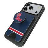 University of Mississippi Rebels Stripe PopSockets MagSafe-Compatible PopWallet+