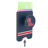 University of Mississippi Rebels Stripe PopSockets MagSafe-Compatible PopWallet+