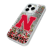 University of Nebraska Huskers Block N Confetti Glitter Phone Case for Apple iPhone