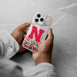 University of Nebraska Huskers Block N Confetti Glitter Phone Case for Apple iPhone