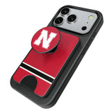University of Nebraska Huskers Block N Stripe PopSockets MagSafe-Compatible PopWallet+