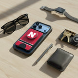 University of Nebraska Huskers Block N Stripe PopSockets MagSafe-Compatible PopWallet+