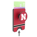University of Nebraska Huskers Block N Stripe PopSockets MagSafe-Compatible PopWallet+