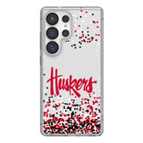 University of Nebraska Huskers Confetti Clear Phone Case for Samsung Galaxy