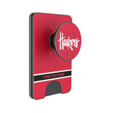University of Nebraska Huskers Personalized Endzone Solid PopSockets MagSafe-Compatible PopWallet+