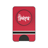University of Nebraska Huskers Stripe PopSockets MagSafe-Compatible PopWallet+