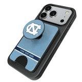 University of North Carolina Tar Heels Personalized Endzone Solid PopSockets MagSafe-Compatible PopWallet+