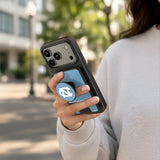University of North Carolina Tar Heels Personalized Endzone Solid PopSockets MagSafe-Compatible PopWallet+