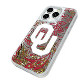 University of Oklahoma Sooners Paisley Glitter Phone Case for Apple iPhone