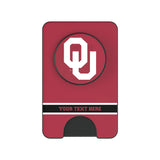 University of Oklahoma Sooners Personalized Endzone Solid PopSockets MagSafe-Compatible PopWallet+