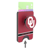 University of Oklahoma Sooners Personalized Endzone Solid PopSockets MagSafe-Compatible PopWallet+