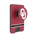 University of Oklahoma Sooners Personalized Endzone Solid PopSockets MagSafe-Compatible PopWallet+