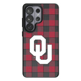 University of Oklahoma Sooners Plaid MagSafe Compatible Phone Case for Samsung Galaxy