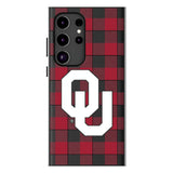 University of Oklahoma Sooners Plaid MagSafe Compatible Phone Case for Samsung Galaxy