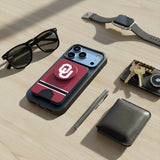 University of Oklahoma Sooners Stripe PopSockets MagSafe-Compatible PopWallet+