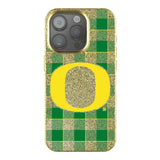 University of Oregon Ducks Plaid Bling Phone Case for Apple iPhone