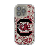 University of South Carolina Gamecocks Paisley Clear Phone Case for Apple iPhone