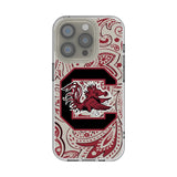 University of South Carolina Gamecocks Paisley Clear Phone Case for Apple iPhone