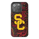 University of Southern California Trojans Paisley Black Bling Phone Case for Apple iPhone