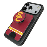 University of Southern California Trojans Personalized Endzone Solid PopSockets MagSafe-Compatible PopWallet+