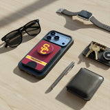 University of Southern California Trojans Personalized Endzone Solid PopSockets MagSafe-Compatible PopWallet+