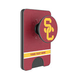 University of Southern California Trojans Personalized Endzone Solid PopSockets MagSafe-Compatible PopWallet+