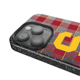 University of Southern California Trojans Plaid Black Bling Phone Case for Apple iPhone