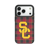 University of Southern California Trojans Plaid MagSafe Compatible Phone Case for Apple iPhone