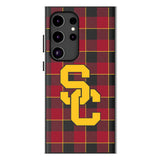 University of Southern California Trojans Plaid MagSafe Compatible Phone Case for Samsung Galaxy
