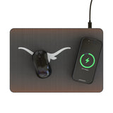 University of Texas Longhorns Linen 15-Watt Wireless Charger and Mouse Pad