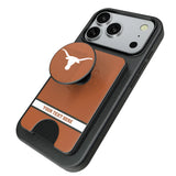 University of Texas Longhorns Personalized Endzone Solid PopSockets MagSafe-Compatible PopWallet+
