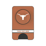 University of Texas Longhorns Personalized Endzone Solid PopSockets MagSafe-Compatible PopWallet+
