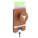 University of Texas Longhorns Personalized Endzone Solid PopSockets MagSafe-Compatible PopWallet+