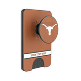 University of Texas Longhorns Personalized Endzone Solid PopSockets MagSafe-Compatible PopWallet+