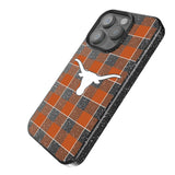 University of Texas Longhorns Plaid Black Bling Phone Case for Apple iPhone