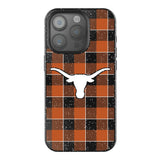 University of Texas Longhorns Plaid Black Bling Phone Case for Apple iPhone