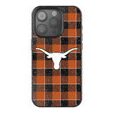 University of Texas Longhorns Plaid Black Bling Phone Case for Apple iPhone