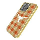 University of Texas Longhorns Plaid Bling Phone Case for Apple iPhone
