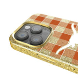 University of Texas Longhorns Plaid Bling Phone Case for Apple iPhone