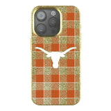 University of Texas Longhorns Plaid Bling Phone Case for Apple iPhone