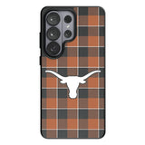 University of Texas Longhorns Plaid MagSafe Compatible Phone Case for Samsung Galaxy 26 Series