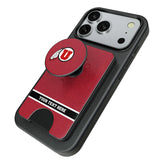 University of Utah Utes Personalized Endzone Solid PopSockets MagSafe-Compatible PopWallet+
