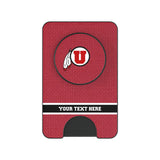 University of Utah Utes Personalized Endzone Solid PopSockets MagSafe-Compatible PopWallet+