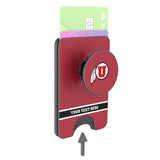 University of Utah Utes Personalized Endzone Solid PopSockets MagSafe-Compatible PopWallet+